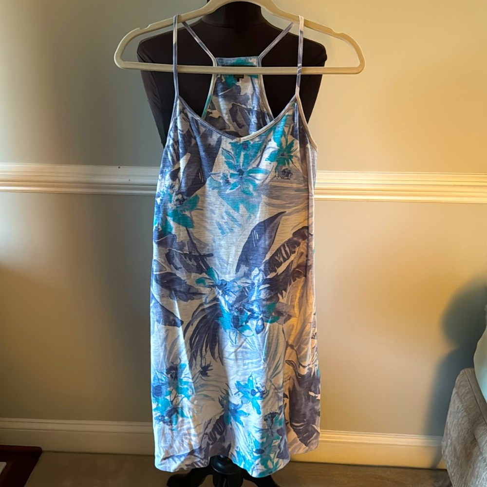 Tommy Bahama Blue and White Tropical Slip Dress